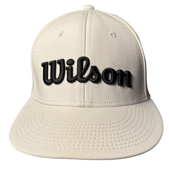 Wilson‎ Tour Flat Brim Hat, White (Adjustable) Cap Embroidered Wilson Golf B18G - Picture 1 of 9